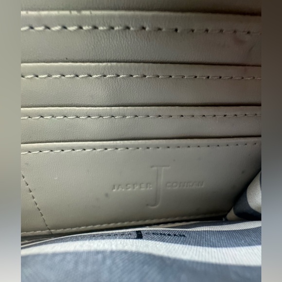 Jasper Conran Light Gray Pebble Leather Wallet euc - Picture 11 of 16